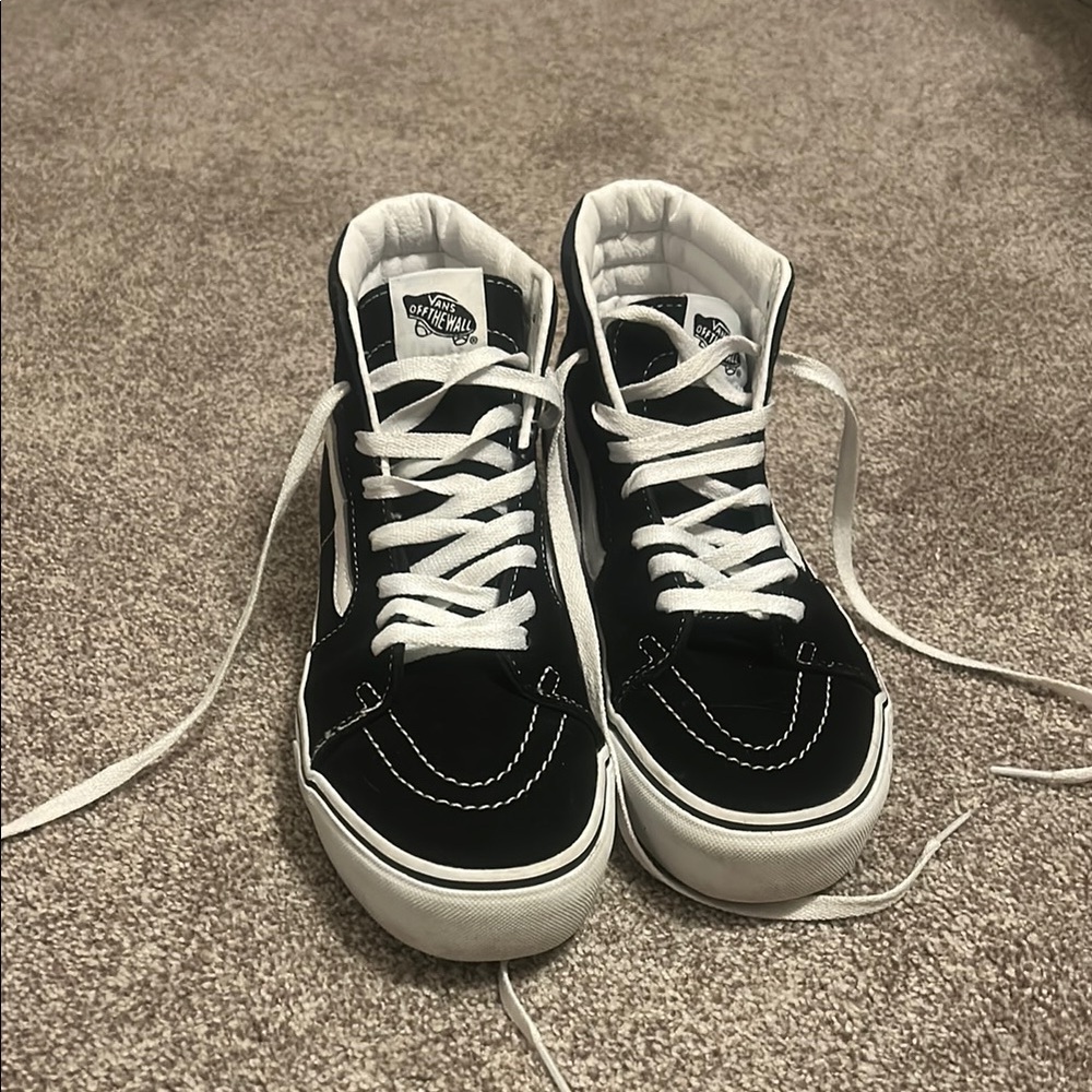 Vans Black and White High-Top Sneakers
